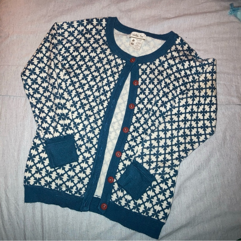 Matilda Jane Cardigan RARE geometric pattern Sz 8 Girls